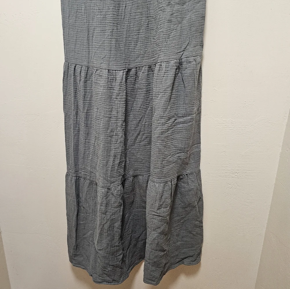 Women's STEVE MADDEN legant Olive Green Maxi Dress Size S Oversize Cotton 100% - Picture 7 of 13